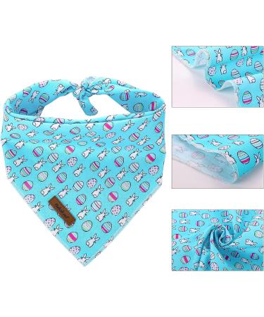 Pet Easter Gift Dog Bandana - Washable Rabbit Egg Design Scarf for Dogs | Adjustable Bib for Small, Medium, Large Dogs (L Blue) - Buy Online on GoSupps.com