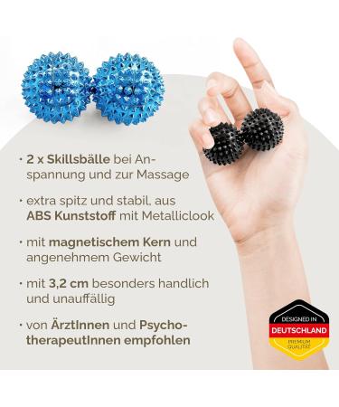 2x DBT Skills Hedgehog Ball | Magnetic Acupressure Stress Relief | Deep Blue 32mm Massage Tool for Tension & Mobility - Buy Online on GoSupps.com