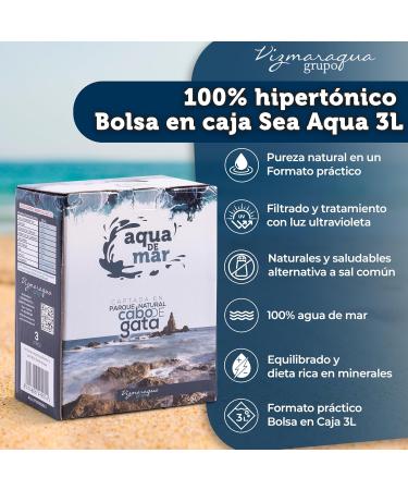 Seawater 100% Hypertonic Bag in Box (BiB) 3L/5L/10L/20L Sea Aqua (3L BiB) - Buy Online on GoSupps.com