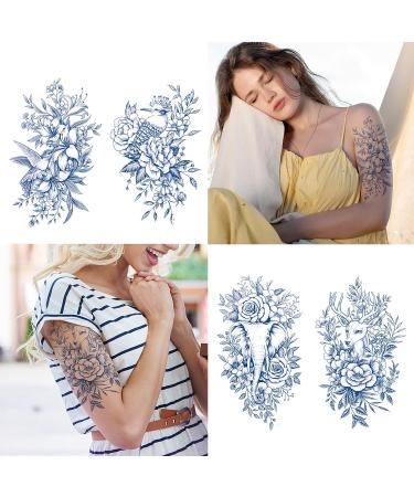 Semi Permanent Waterproof Temporary Tattoo Stickers | Realistic Fake Tattoos for Men, Women, Teens, Kids | 2 Weeks Long Lasting Design 05 - Buy Online on GoSupps.com