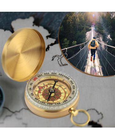 Buy Compass Outdoor 48x13mm - Durable Pocket Compass for Hiking Kids & Adults - Gold Clamshell Design - Buy Online on GoSupps.com