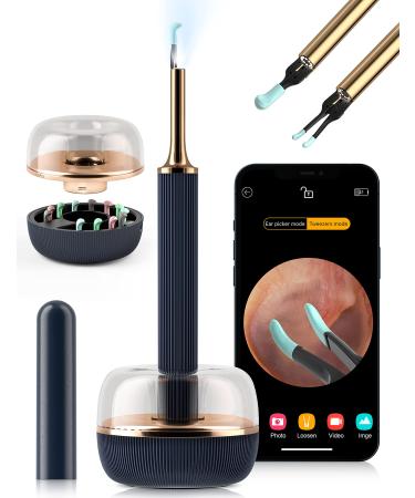 BEBIRD Ear Wax Removal Tool, Tweezers & Ear Spoons All-in-one Design, Ear Cleaner with LED Light, Ear Endoscope, 10.0 Megapixel Camera Digital Otoscope for iPhone and Android Cellphone, Tablet (Blue)