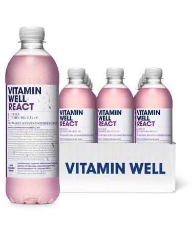 Vitamin well vitamin water with taste - vitamin C vitamin B6 vitamin B12 - Functional and low -calorie drink -12 x 500ml incl.pfand (react)