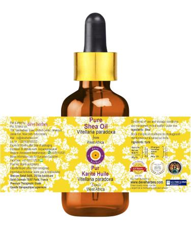 Deve Herbes Pure Shea Oil 10ml - 100% Natural Vitellaria Paradoxa with Glass Dropper for Skincare | Global Shipping Available - Buy Online on GoSupps.com
