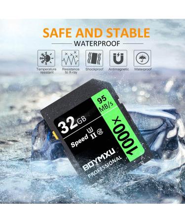 32GB BOYMXU Professional 1000x Class 10 U3 Memory Card | Up to 95MB/s | Compatible with Cameras & Camcorders | Green/Black - Buy Online on GoSupps.com