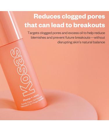Kosas Plump + Juicy Comfy Clean Gel Cleanser Hydrating Face Wash for All Skin Types Deep Clean & Moisturize Soap & Sulfate Free with Hyaluronic Acid Panthenol & Beta Glucan  - Buy Online on GoSupps.com