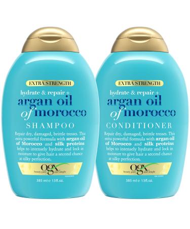 OGX Extra Strength Hydrate & Repair + Argan Oil of Morocco Shampoo & Conditioner Set 13 Fl Oz (Pack of 2) - Buy Online on GoSupps.com