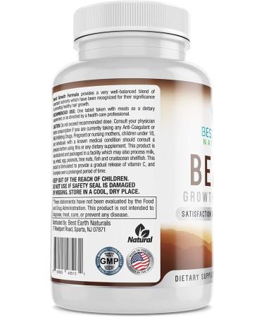 Best Earth Naturals Beard Growth Formula - Vitamins & Nutrients with Biotin Saw Palmetto & PABA for Men - 30 Count - Buy Online on GoSupps.com