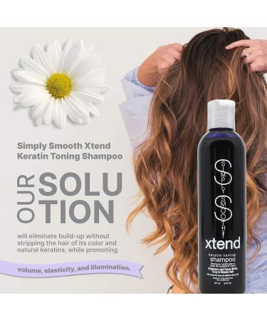 Simply Smooth Xtend Keratin Toning Purple Shampoo - Brighten & Tone Blonde Silver & Gray Hair | Prevent Brassy Tones | 8.5 Oz | International Shipping - Buy Online on GoSupps.com