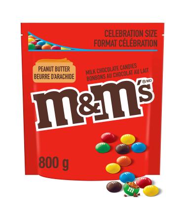 M&M'S Peanut Butter Milk Chocolate Candies Party Size Share Bag 800g Peanut Butter 800g