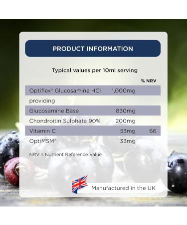 Healthspan Optiflex Glucosamine & Chondroitin Liquid (2x300ml) - 1,000mg Glucosamine HCl - Cartilage & Collagen Support - Buy Online on GoSupps.com