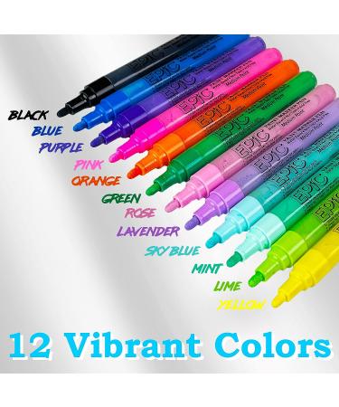 Epic Easter Paint Markers - 12 Springtime Pastel Colors, Non-Toxic Acrylic Paint Pens for Easter Eggs - Medium Tip, Water-Based & Permanent - Buy Online on GoSupps.com