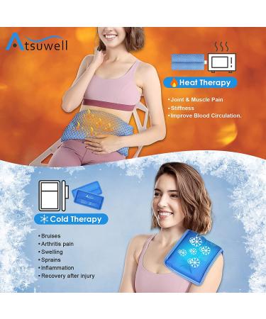 Atsuwell Microwave Heating Pad & Gel Ice Pack Combo - 2 Packs 14x7.5 for Hot Cold Therapy - Buy Online on GoSupps.com