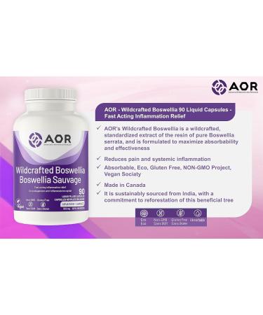 AOR - Wildcrafted Boswellia 90 Liquid Capsules - Fast Acting Inflammation Relief - Buy Online on GoSupps.com