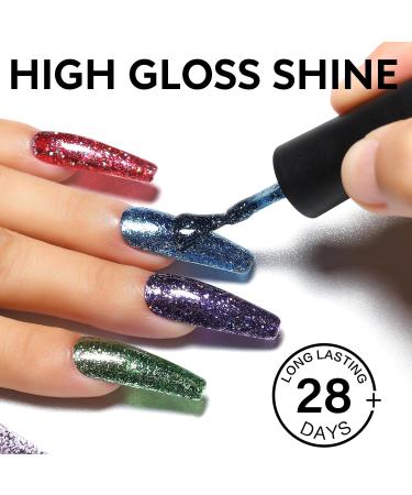 AIMEILI Christmas Red Glitter Gel Nail Polish UV/LED Soak-Off Sparkly Shiny Gel Polish French Nail Gel Nail Lamp Nail Art Manicure Salon DIY at Home Long Lasting & Easy to Apply 10ML (670) - Buy Online on GoSupps.com