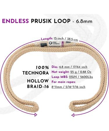 GM CLIMBING 6.8mm Endless Prusik Loop 15-inch - 100% Technora - Heat Resistant Friction Hitch Cord - Adjustable Anchor Set-up - Rescue Rigging Hammocks | One Unit - Buy Online on GoSupps.com