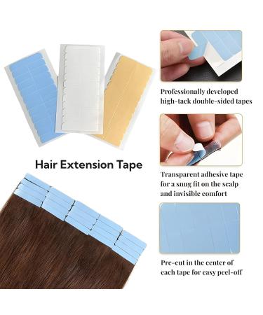 Waterproof Hair Extension Tape Tabs - Double-Sided Strong No-Residue Replacement Tapes (72 Brown 4cm x 0.8cm) - International Shipping Available - Buy Online on GoSupps.com