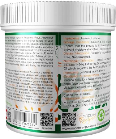 Arrowroot Powder 250g Premium Quality Vegan Non-GMO Gluten Free Non-Irradiated - Recyclable Container 250 g (Pack of 1) - Buy Online on GoSupps.com