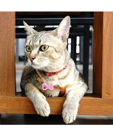 Natiform Personalized Glitter Pet ID Tag - Customized Cat Tag - Engraved - 4 Lines Custom Text - Easy to Read - Bone Pink - Buy Online on GoSupps.com