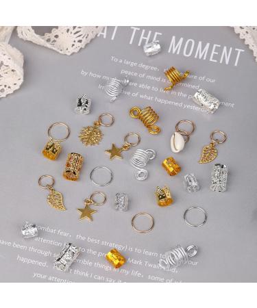 Savita 150 Pcs Hair Beads & Dreadlocks Accessories | Metal Hair Coils Clips for Braids | Gold & Silver Decoration - Buy Online on GoSupps.com