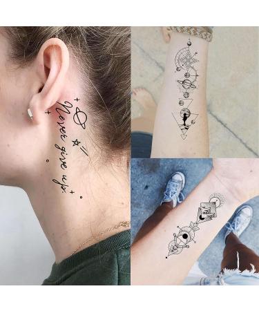 Outer Space Temporary Tattoos - 28 Sheets 3D Fake Realistic Star Sun Moon Tattoo Stickers for Kids, Men, Women - Long Lasting Universe & Solar System Designs - Buy Online on GoSupps.com