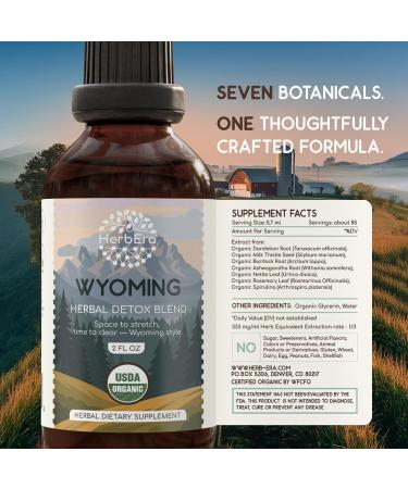 HerbEra Wyoming Herbal Detox Blend - USDA Organic Extract Made in USA | Immune & Liver Support Liquid Drops | Ashwagandha Burdock Dandelion Root Milk Thistle Rosemary | 2 fl oz - Buy Online on GoSupps.com
