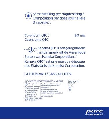 Pure Encapsulations CoQ10 Biologically Identical and From Natural Source 30 Capsules - Buy Online on GoSupps.com