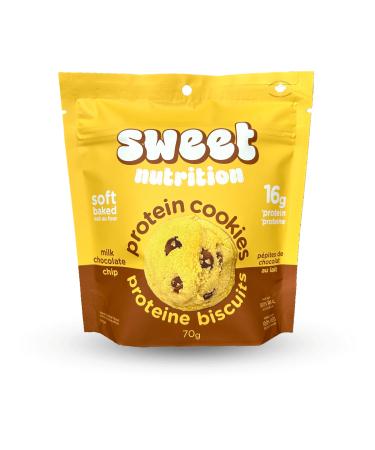 Sweet Nutrition Protein Cookies Milk Chocolate Chip High Protein Gluten Free Low Carb (6 bags/box)