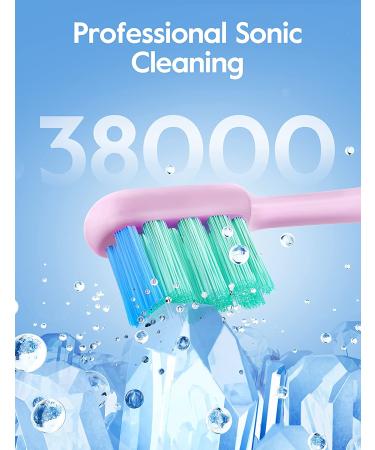 Sonic Electric Toothbrush for Adults and Kids - BAFOVY Rechargeable Power Toothbrush with 6 Brush Heads, 5 Modes, Smart Timer, Fast Charging (Pink) - Buy Online on GoSupps.com
