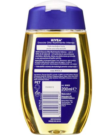 NIVEA Intense Nutrient Shower Oil Pack of 6 x 200 ml Nourishing soap based on natural oils shower cleanser for soft and nou - Buy Online on GoSupps.com
