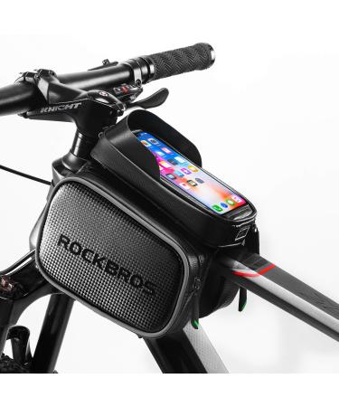 ROCKBROS Bike Bag Waterproof Top Tube Phone Bag Front Frame Mountain  Bicycle Touch Screen Cell Phone