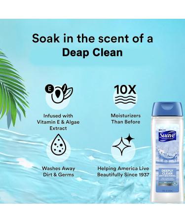 Suave Deeply Clean Body Wash 6 Pack - Gentle Moisturizing Cleanser with Vitamin E & Algae for Dry Skin | Fresh Blend Oil Essence - 18 oz Each - Buy Online on GoSupps.com