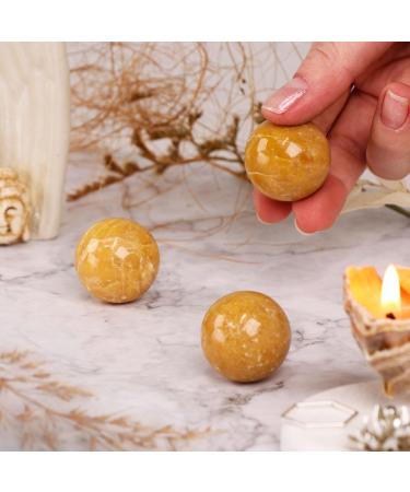 NKlaus Natural Marble Yellow Ball 30mm - Gemstone Sphere for Energy Balance & Meditation Decoration - Buy Online on GoSupps.com