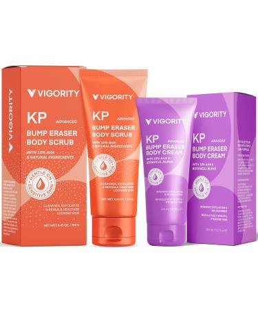 KP Bump Eraser Body Scrub & Keratosis Pilaris Lotion Bundle Set Strawberry Legs Treatment for Women - Exfoliates & Deeply Hydrates for Smoother Healthy-Looking Skin 6.5 Fl Oz (Pack of 2)