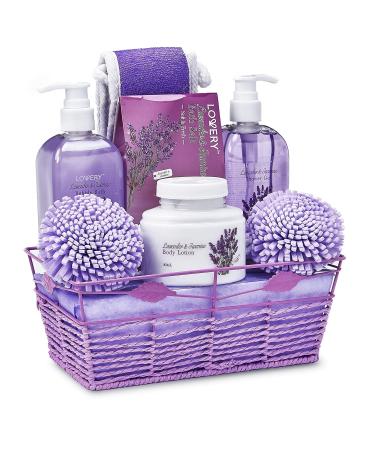 Spa Gift Baskets for Women and Men - Lavender & Jasmine Home Spa Set | Bath and Body Gift Basket | Perfect Father's Day & Birthday Gift - Buy Online on GoSupps.com