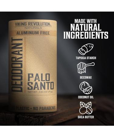 Viking Revolution Palo Santo Deodorant for Men - Deodorant Men Aluminum Free with Shea Butter and Tapioca Starch - Mens Deodorant Stain- Free and Baking Soda-Free - Natural Deodorant for Men (2.65oz) Palo Santo 2.65 Ounce (Pack of 1) - Buy Online on GoSupps.com