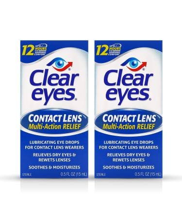 Clear Eyes Contact Lens Relief Eye Drops,0.5 Fl Oz (Pack of 2)