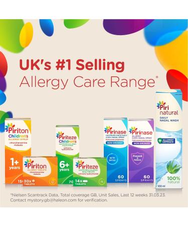 Piriteze Allergy Relief Tablets 24-Hour Max Strength Cetirizine Antihistamine - 7 Tablets - Buy Online on GoSupps.com
