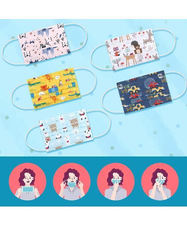 VINMEN Kids Disposable Face Masks - 50 Individually Wrapped Children's Masks in Multicolours for Protection - Buy Online on GoSupps.com