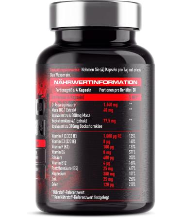 Testo Demon for Men - High-Dose Zinc Amino Acids Maca & D-Aspartic Acid (120 Caps) - Boost Testosterone & Vitality - Buy Online on GoSupps.com
