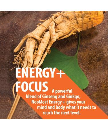 Korean Red Panax Ginseng + Ginkgo Biloba Capsules - 120 Vegan Energy Pills with 1000mg Ginseng Root Extract Powder and 60mg Ginkgo Biloba for Men and Women by NooMost - Buy Online on GoSupps.com