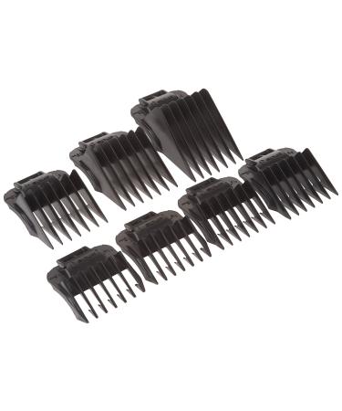 Andis 01380 7pc Snap-On Comb Set, Blade Attachments For MBA, ML And SM Model Trimmers, Black