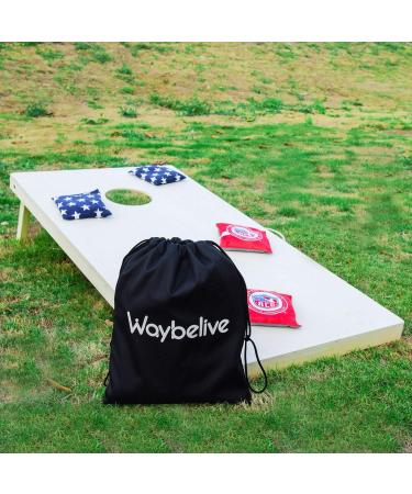 Waybelive 2-Piece Cornhole Game Carrying Bag Set - Weatherproof Black Bean Bags & Tote Case - Buy Online on GoSupps.com
