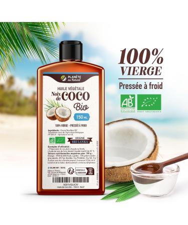 Organic Coconut Oil 150 ml - 100% Virgin - Natural Planet - Buy Online on GoSupps.com