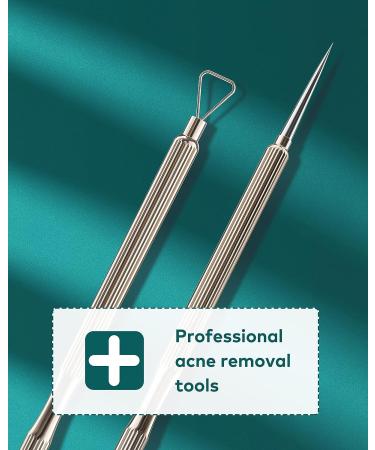 MR.GREEN Professional Blackhead Remover Tool Kit - 2-in-1 Extraction Kit for Blemish, Blackhead, Whitehead - Skin Tools for Face, Pimple Popper Needle - Buy Online on GoSupps.com