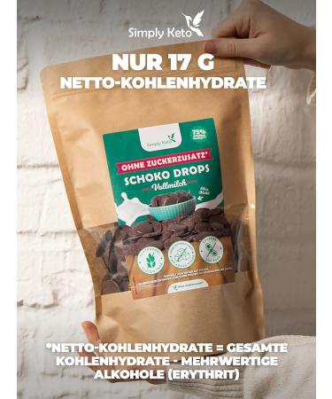 Simply Keto Lower Carb Chocolate Drops 200g | Sugar-Free Full Milk Snack | Ideal for Keto & Low-Carb Diets - Buy Online on GoSupps.com