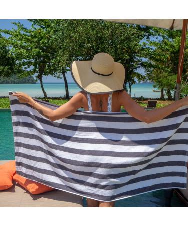 Arkwright Cabana Pool Beach Towel - Pack of 4, 100% Ring Spun Cotton, Large Quick Dry Towels for Hotel, Swim, Camp - Grey, 30 x 60 in - Buy Online on GoSupps.com