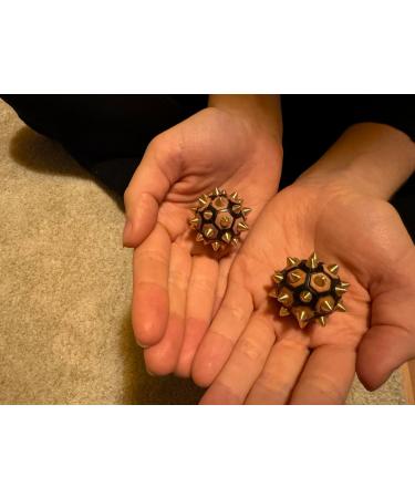 Handmade Wooden & Brass Hedgehog Balls | Acupressure Massage for Relaxation | Natural Stress Relief Tools | DBT Skills - Buy Online on GoSupps.com