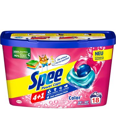 Spee Power Caps Color 4 + 1 - 72 WL Color Detergent for Colored & Dark Laundry | Sustainable Radiant & Fresh 4 Pack (18 Wash Loads) - Buy Online on GoSupps.com