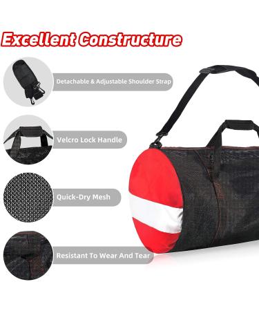 Extra Large Mesh Dive Duffel Bag - Adjustable Shoulder Strap - Gym, Sports, Beach, Scuba, Snorkeling - Black - Buy Online on GoSupps.com